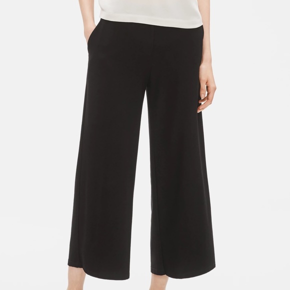 EILEEN FISHER Lightweight Washable Stretch Crepe Wide-Leg Ankle Pant, 14, NWT - Picture 3 of 4